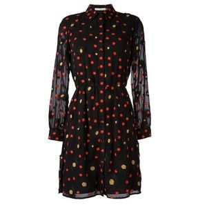 Alice+Olivia floral embellished long-sleeved dress